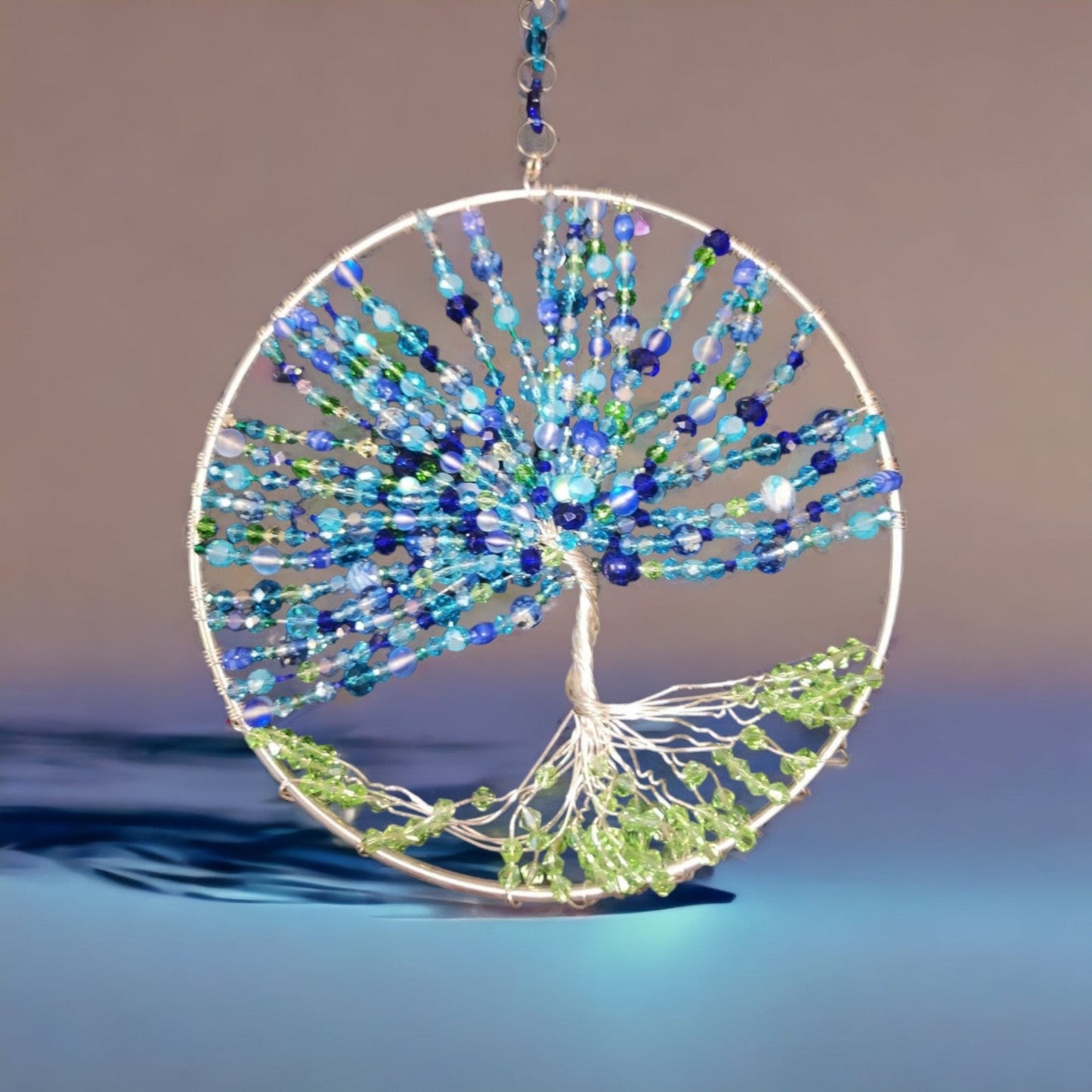 12 inch blue and green suncatcher