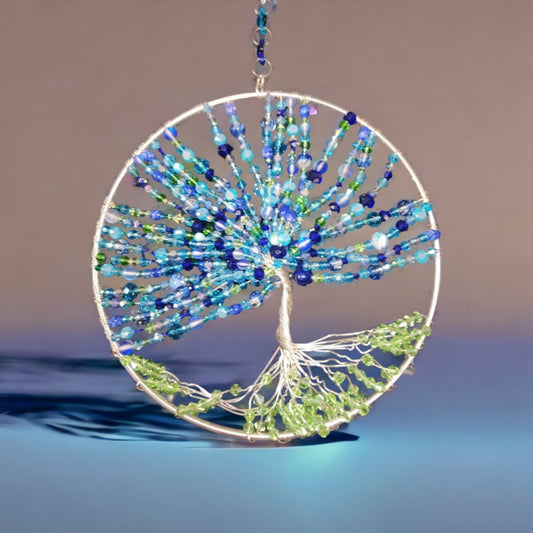 12 inch blue and green suncatcher