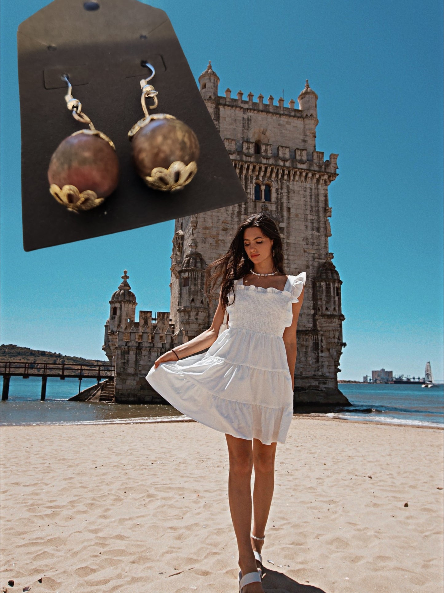 Rhodonite dangle earrings