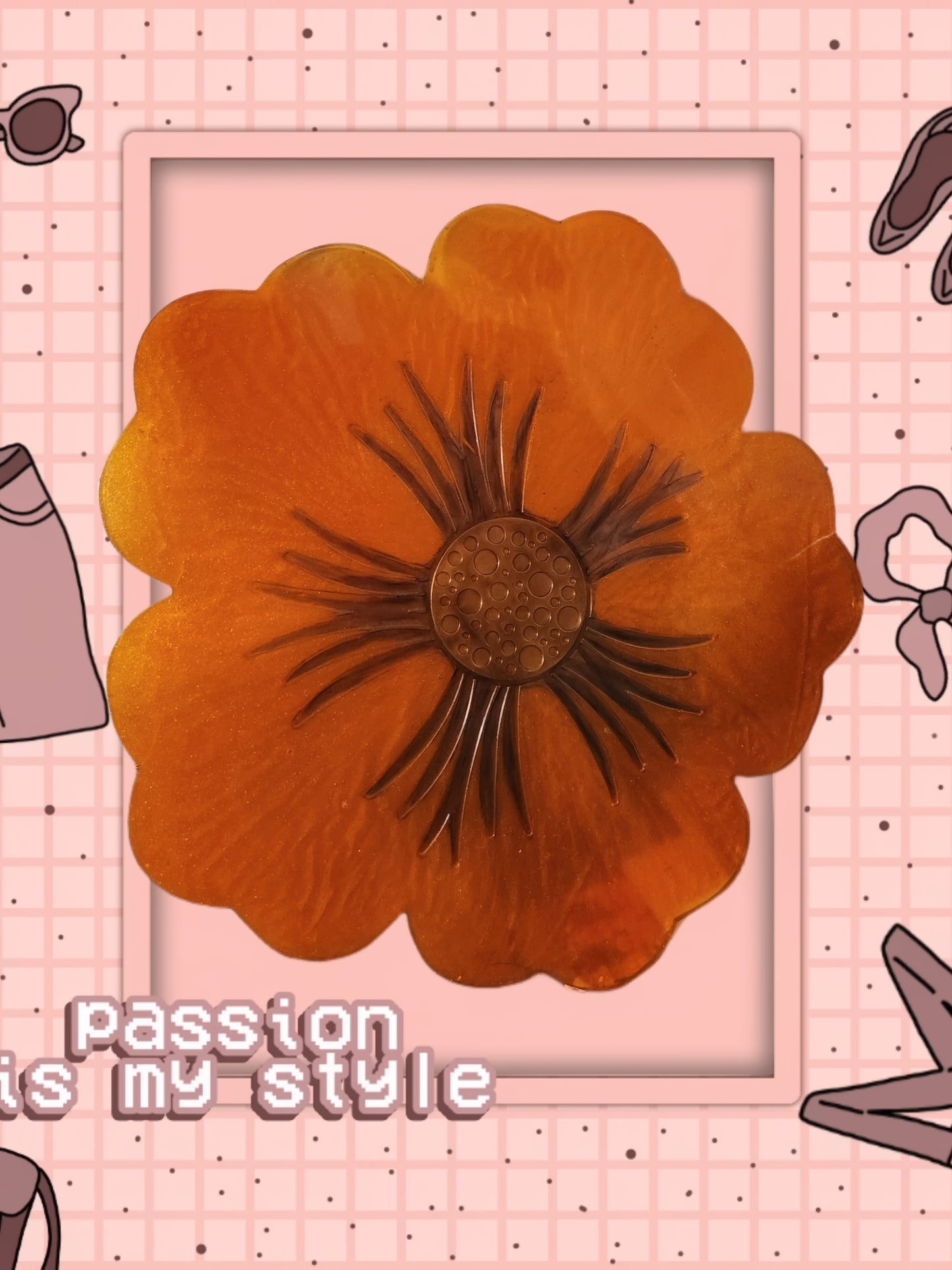 Orange hibiscus tray