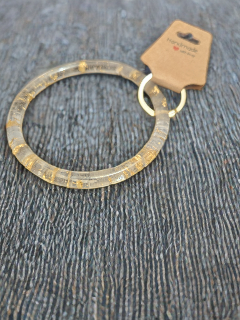 Gold flake key bracelet