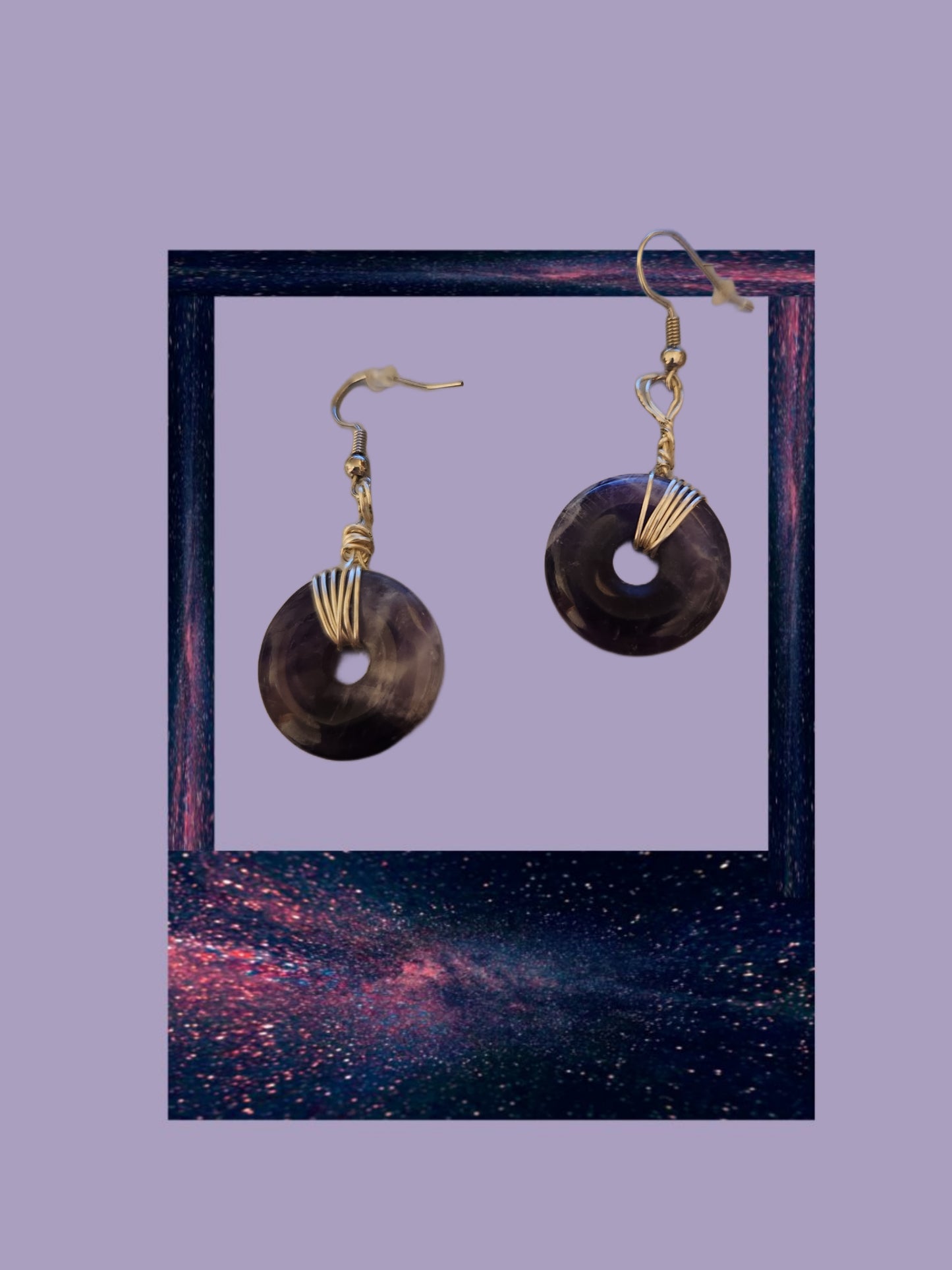 Genuine amethyst earrings