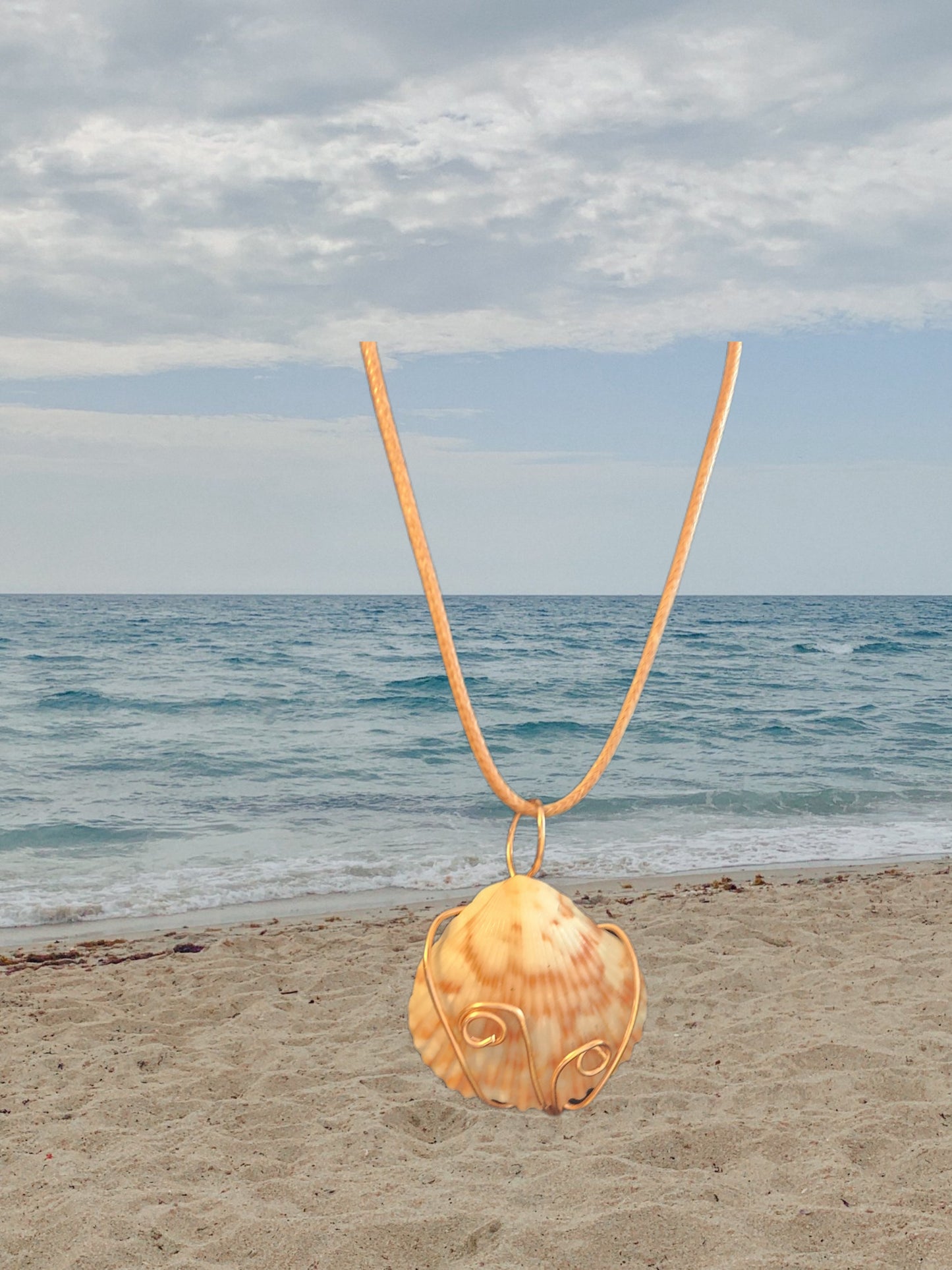 Orange shell pendant