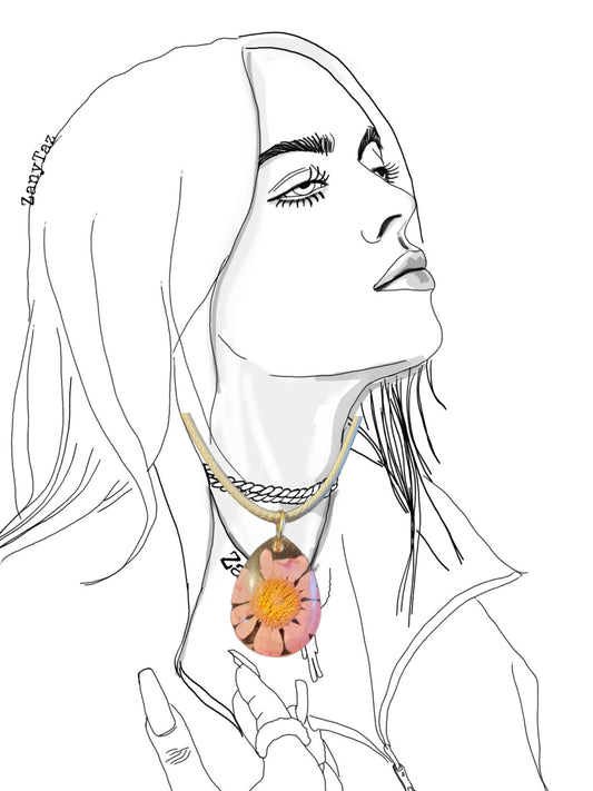 Pink flower pendant